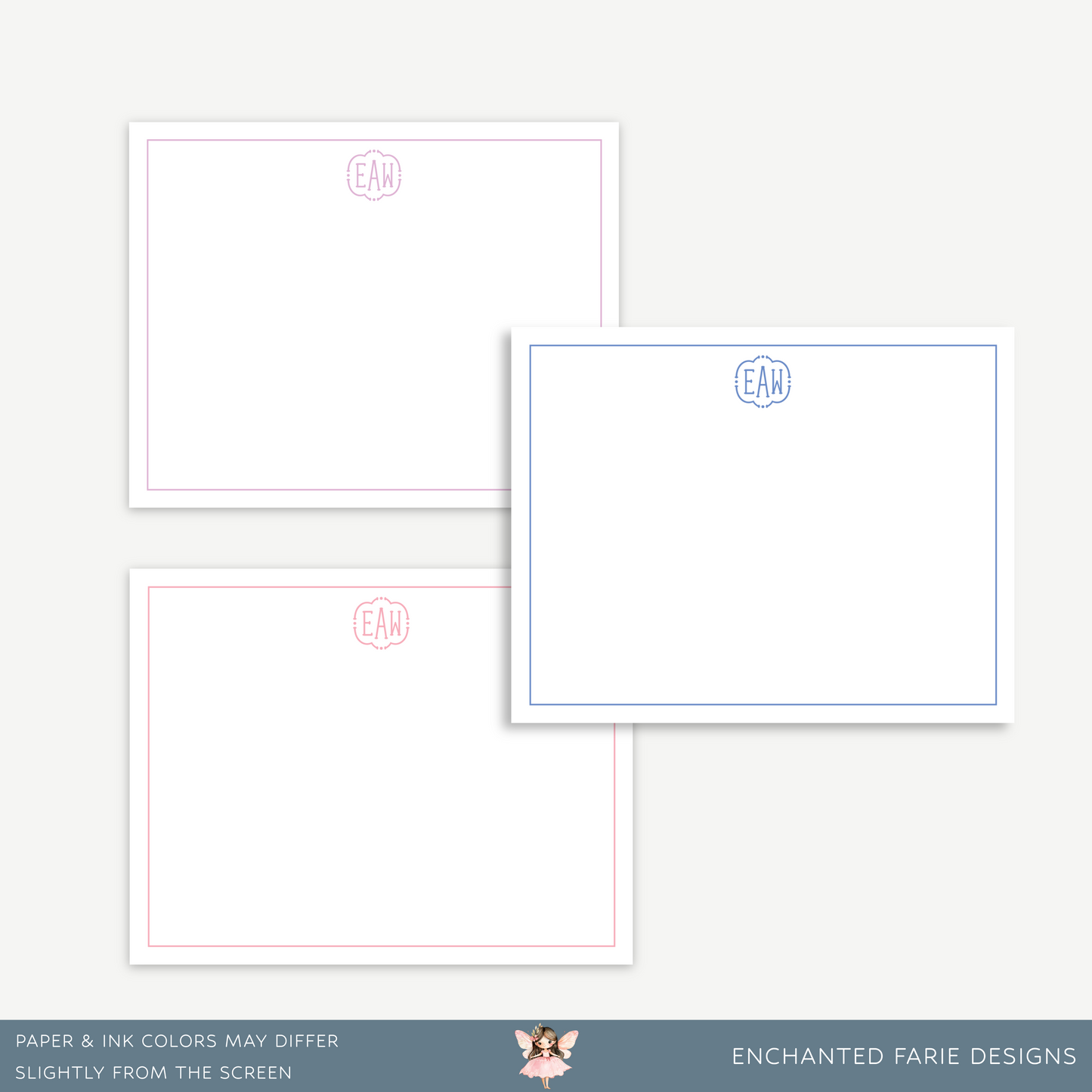 Personalized Monogram Notecard Set – Luxe Stationery in Multiple Color Options