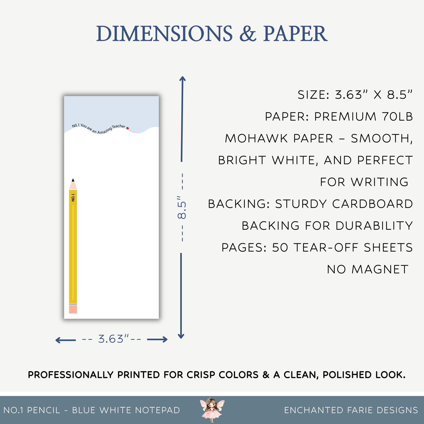 No.1 Pencil Teacher Notepad – Fun & Functional Classroom Desk Pad