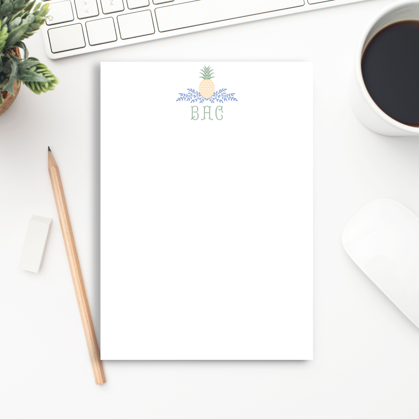 Pineapple Monogram Notepad 5x7