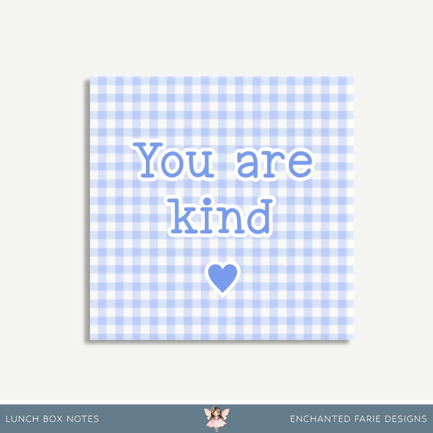 Blue Gingham Printable Lunch Box Notes for Kids