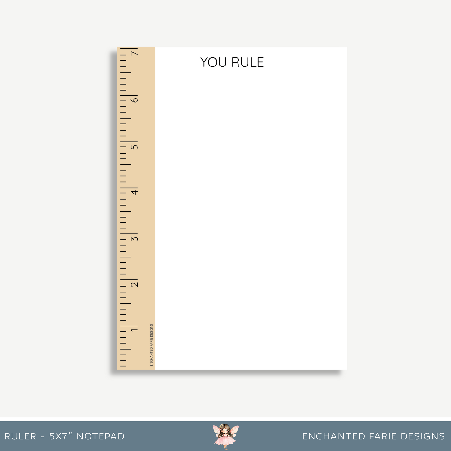 Ruler Notepad – 5x7 Functional Ruler Teacher Gift & Desk Stationery