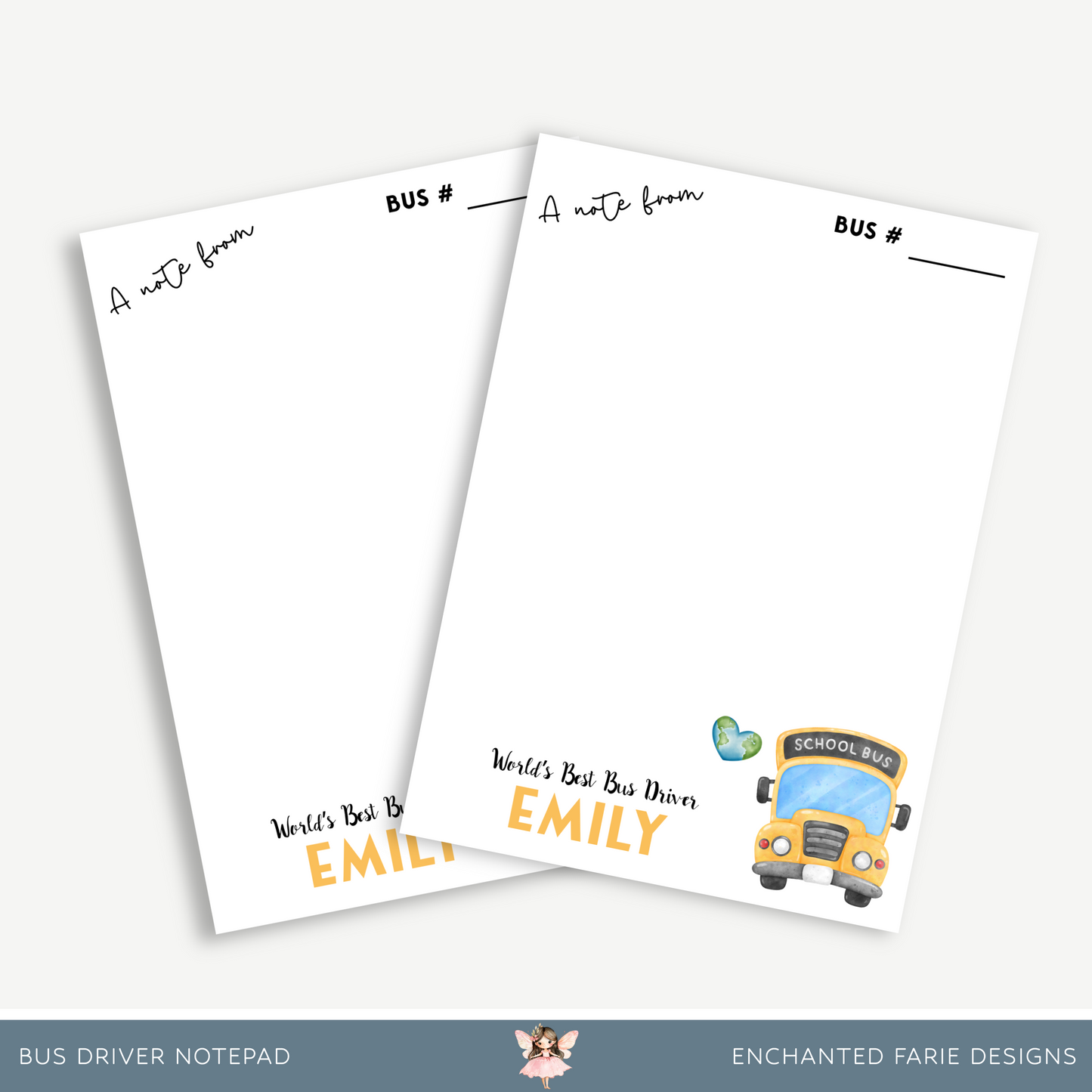 Personalized Bus Driver Notepad – School Stationery