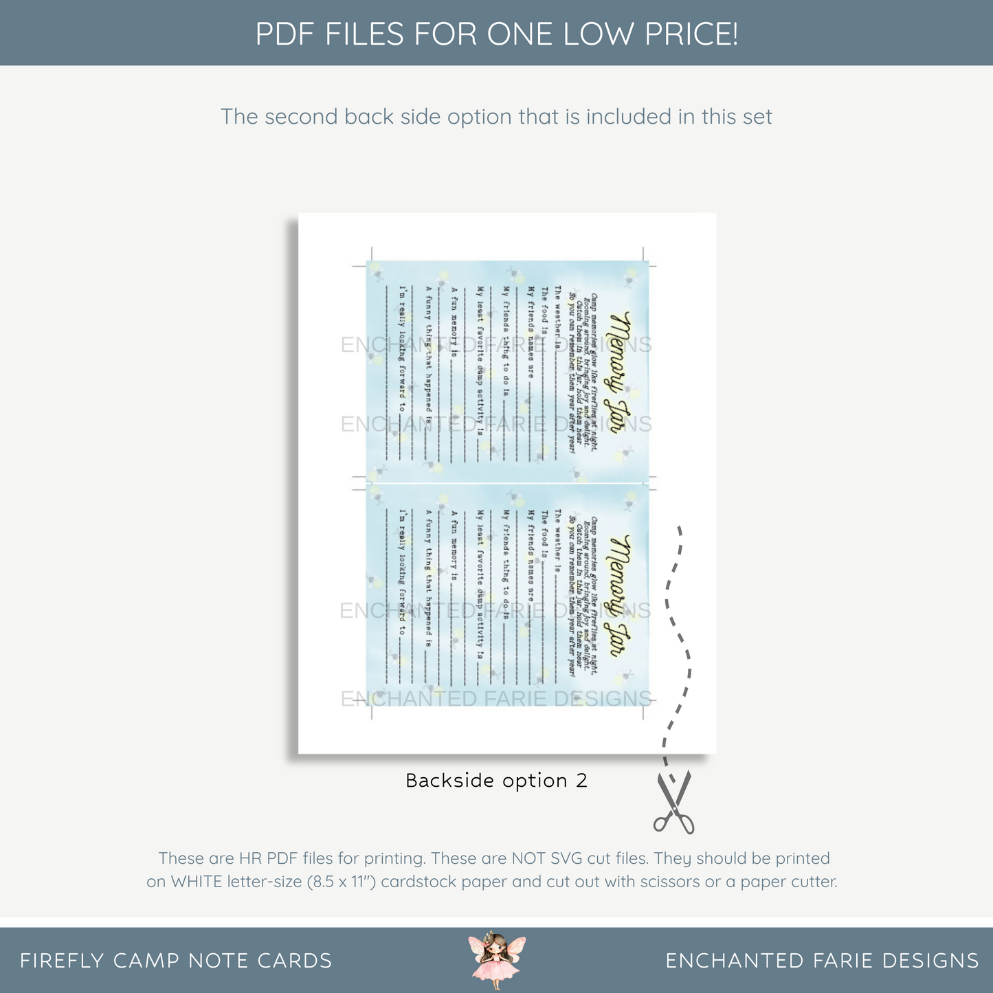 Firefly Camp Memory Notecards for Kids – Summer Camp Stationery Set