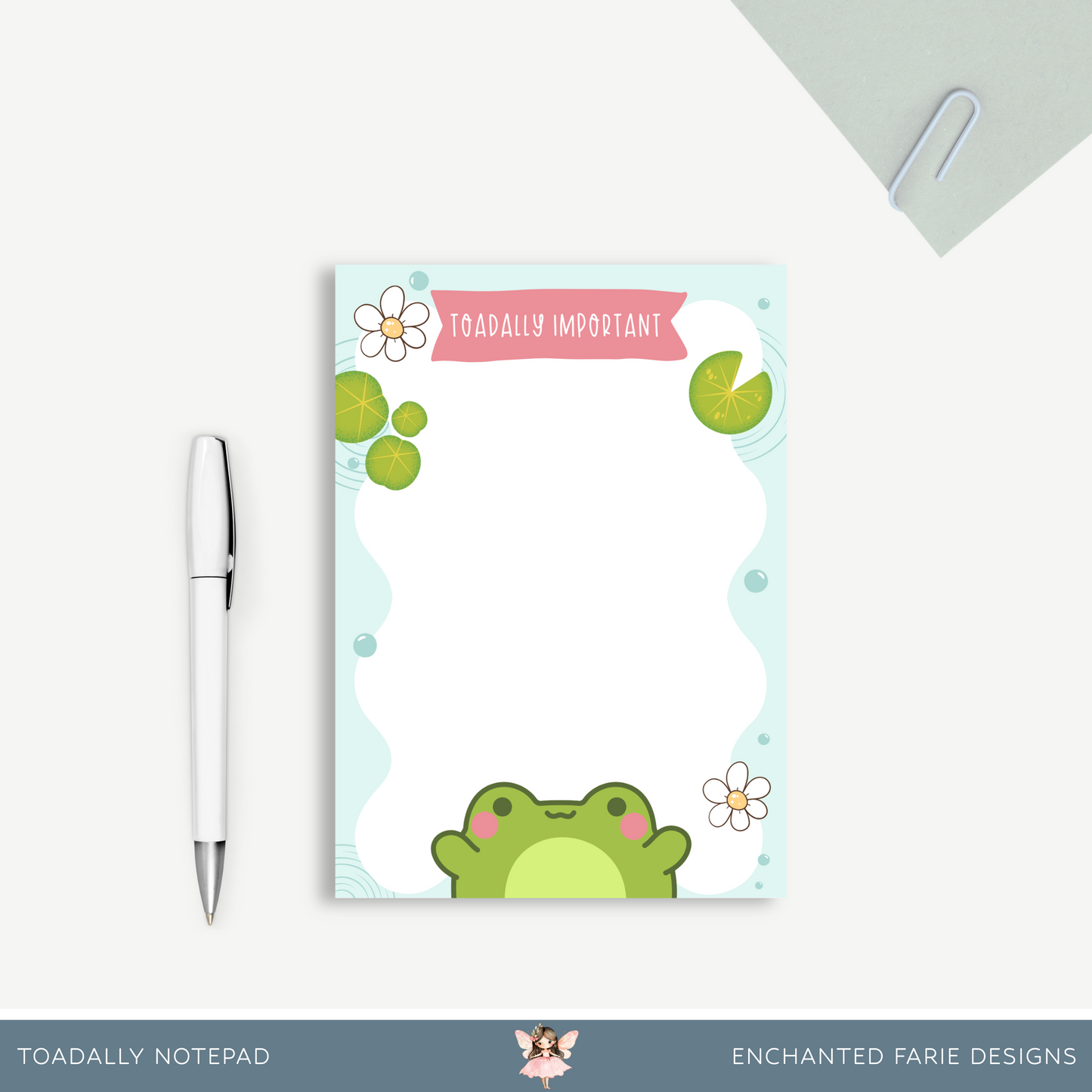 The Very Important Frog Notepad | Cute Lined Stationery