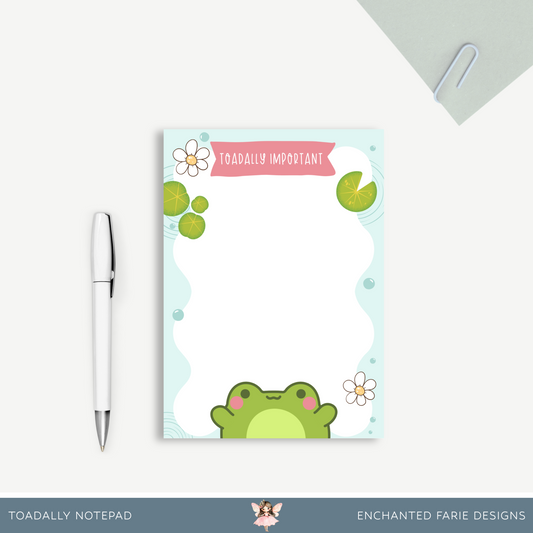 The Very Important Frog Notepad | Cute Lined Stationery