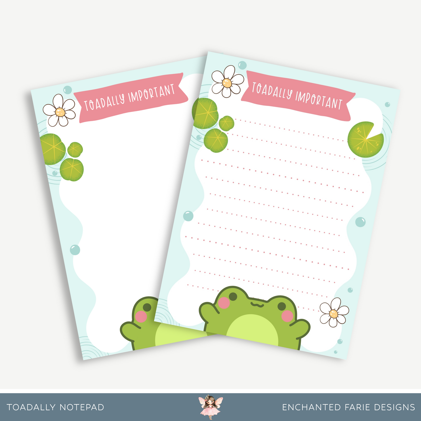 The Very Important Frog Notepad | Cute Lined Stationery