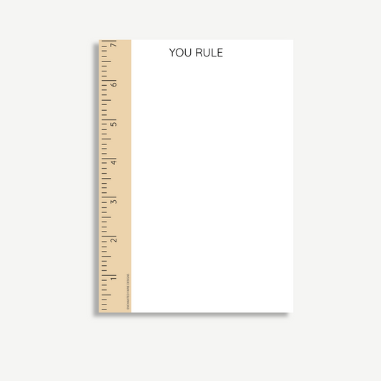 Ruler Notepad – 5x7 Functional Ruler Teacher Gift & Desk Stationery