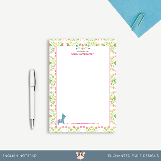 Personalized Spanish Teacher Notepad –  Stationery