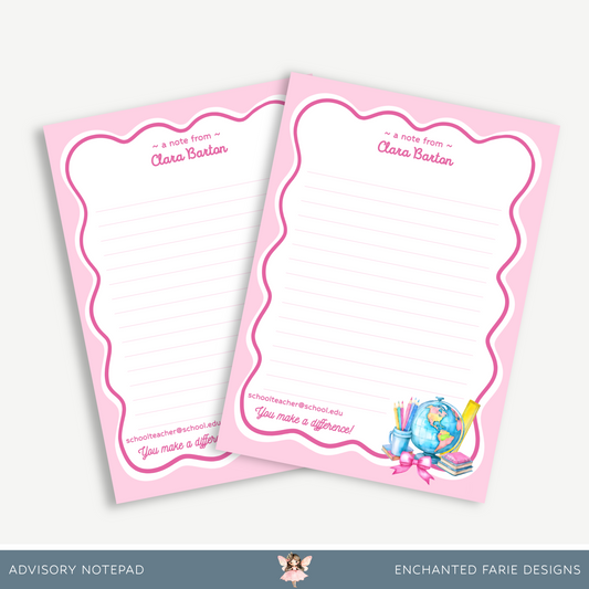 Personalized Advisory Teacher Notepad – School Stationery