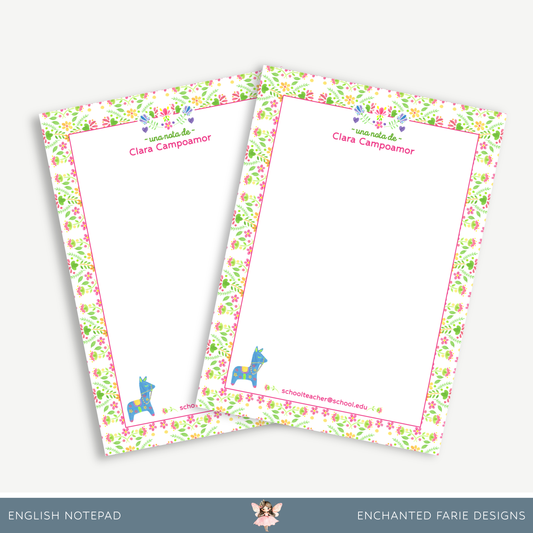 Personalized Spanish Teacher Notepad –  Stationery