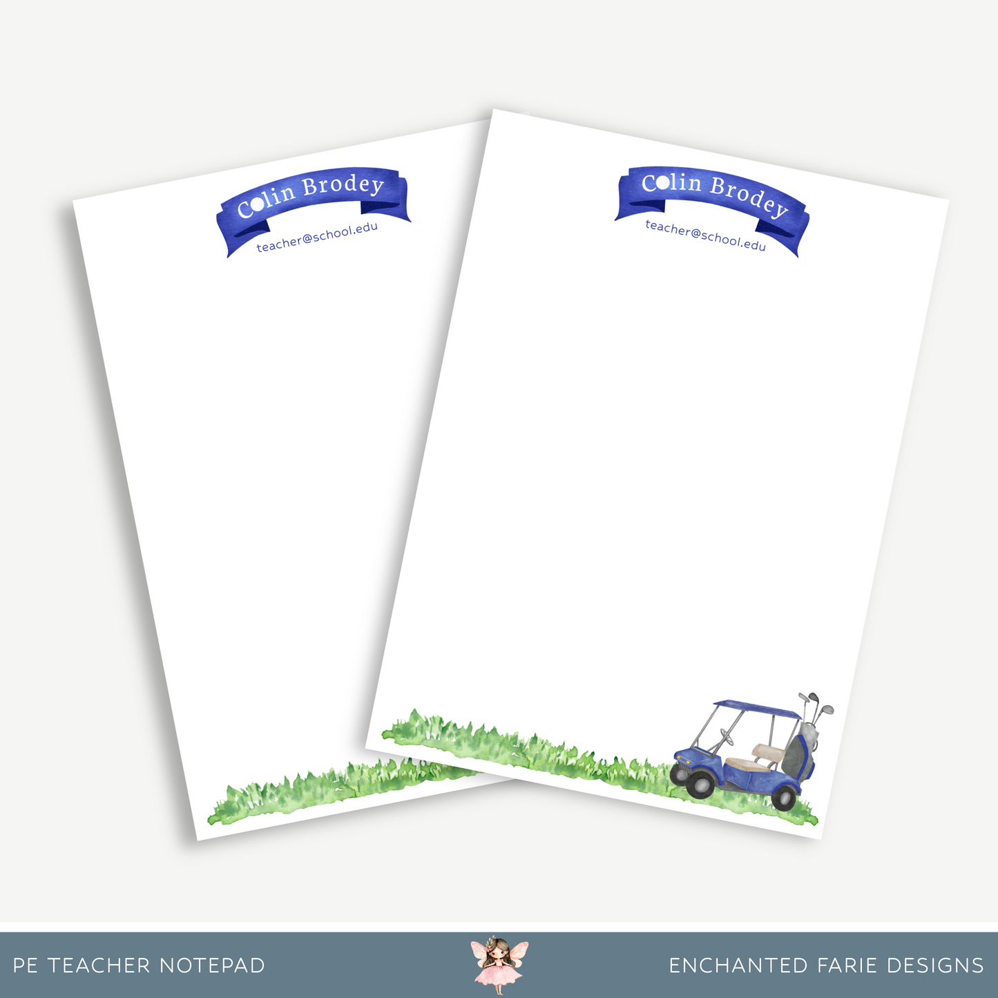 Personalized PE Teacher Notepad – Golf Theme Stationery for Coaches & Educators