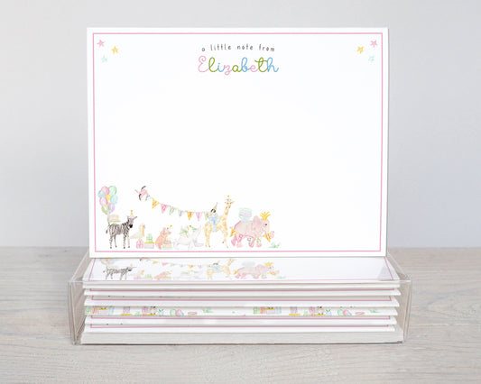 Personalized Party Animals Stationery – 5.5 x 4.25"